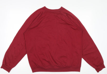 Womens UK Size L Trench Red Pullover Sweatshirt
