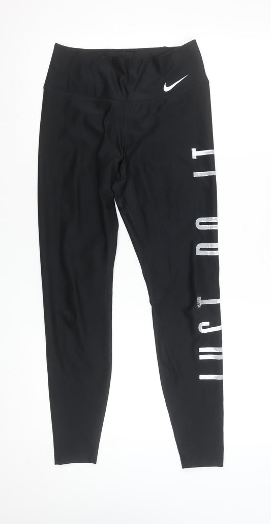 Nike Women's Black Dri-FIT 'Just Do It' Leggings XS