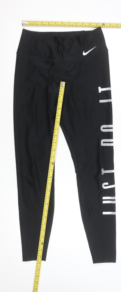 Nike Women's Black Dri-FIT 'Just Do It' Leggings XS