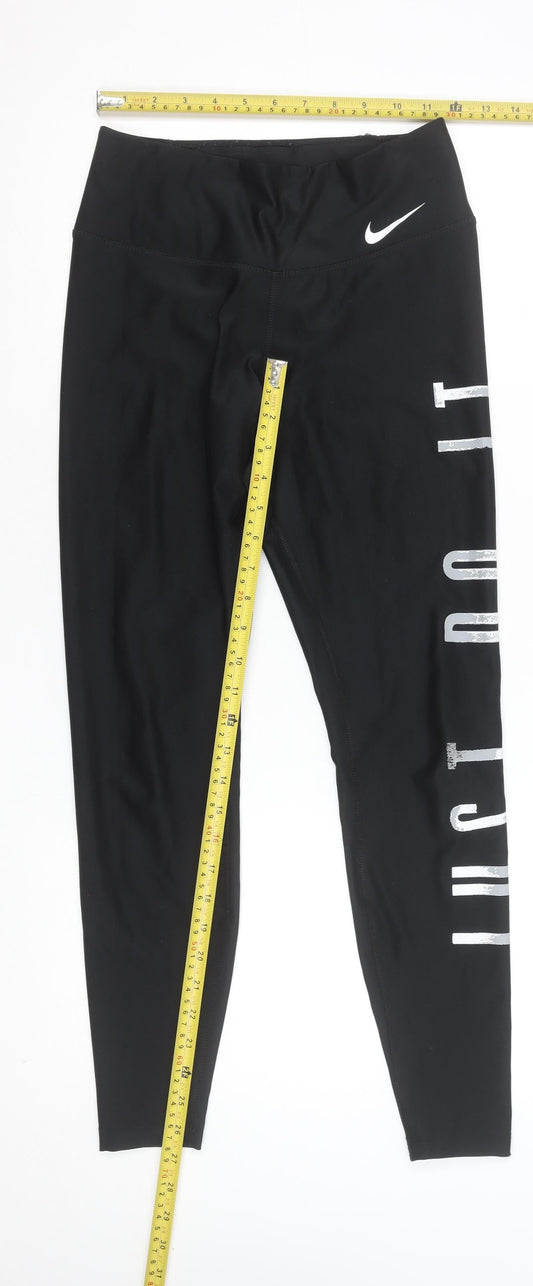 Nike Women's Black Dri-FIT 'Just Do It' Leggings XS
