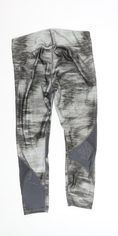 Under Armour Womens Black Grey Compression Capri Leggings Size L