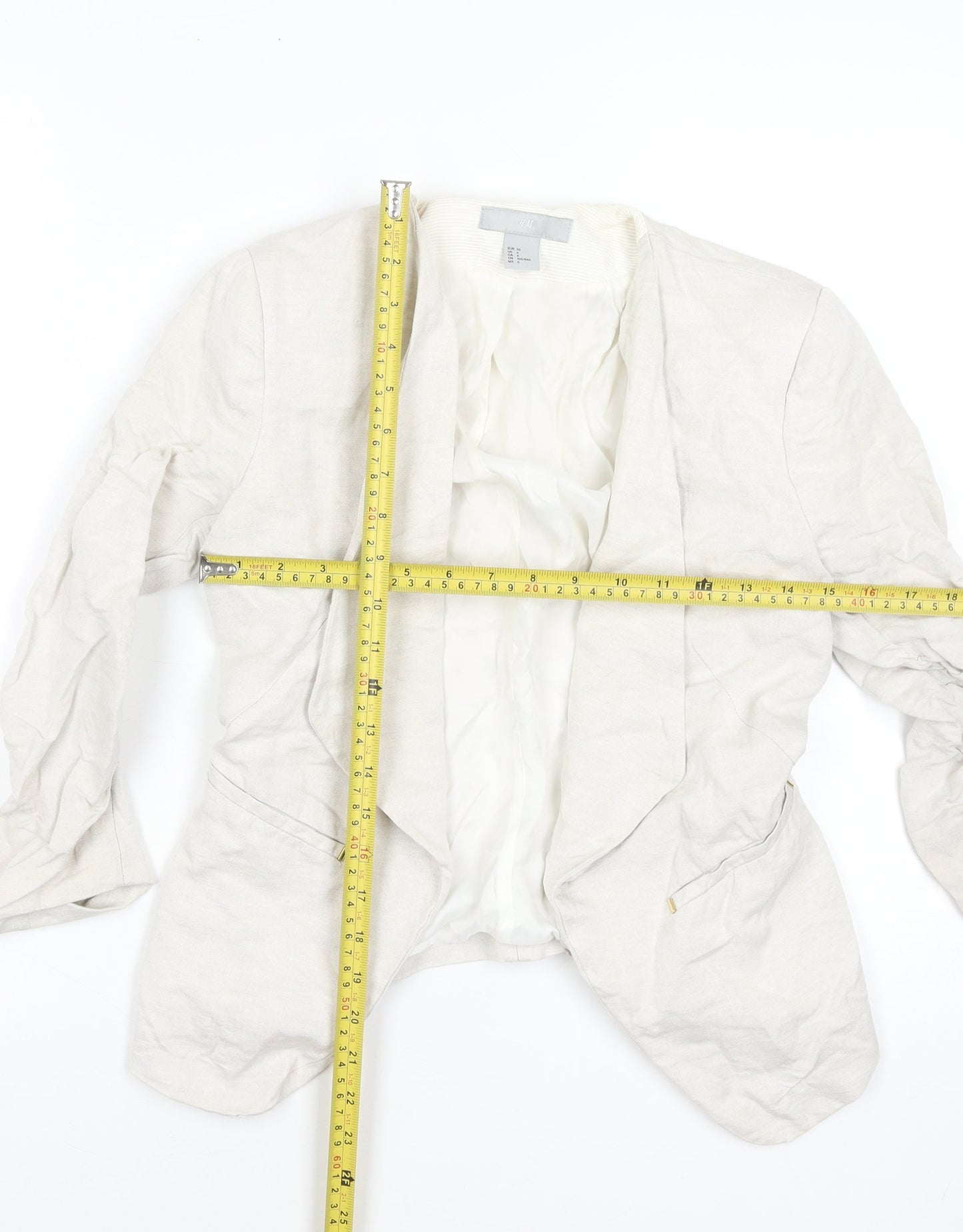 Womens UK Size 8 H&M Beige Basic Jacket