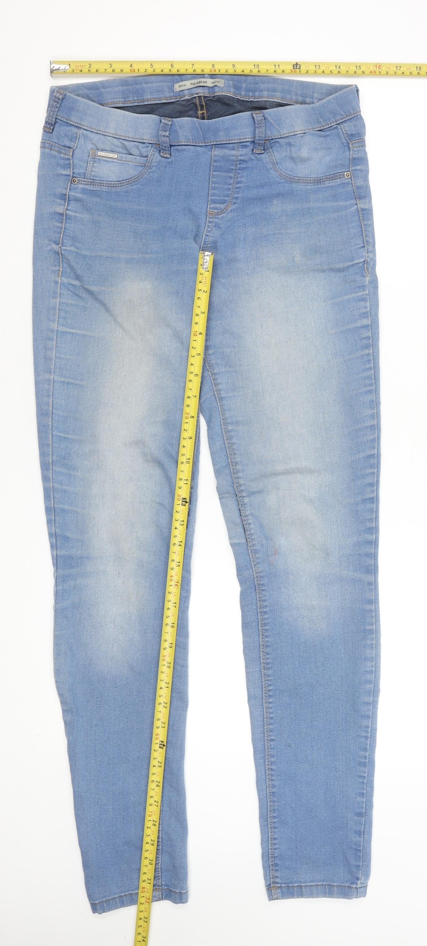 Pull&Bear Women Blue Skinny Stretch Denim Jeans Size 10