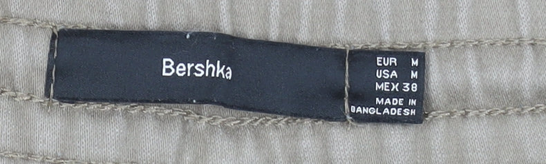 Bershka Men's Beige Cargo Shorts Size M Cotton Blend Casual