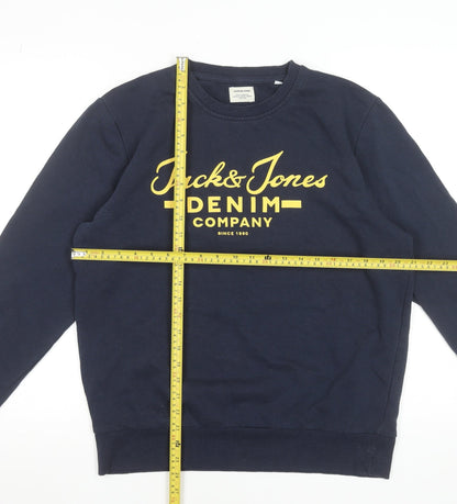 Mens UK Size M JACK & JONES Blue Pullover Sweatshirt