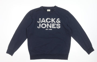 Mens UK Size M JACK & JONES Blue Pullover Sweatshirt