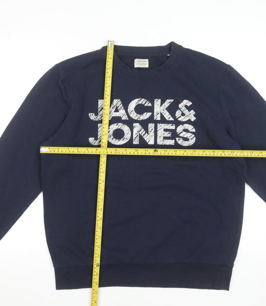 Mens UK Size M JACK & JONES Blue Pullover Sweatshirt
