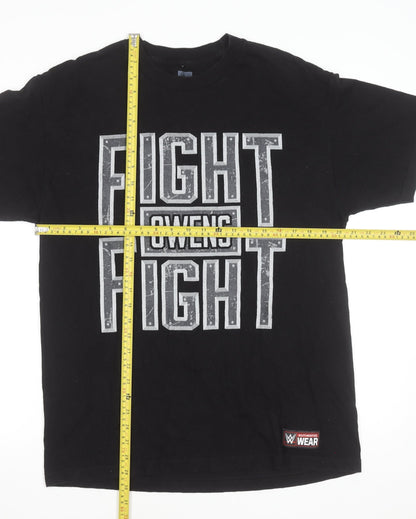WWE Authentic Men's Black Fight Owens Fight T-Shirt Size L