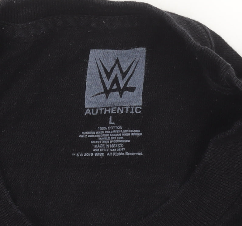WWE Authentic Men's Black Fight Owens Fight T-Shirt Size L