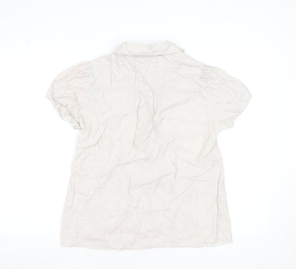 Womens UK Size L choklate Beige Basic Blouse