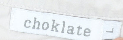 Womens UK Size L choklate Beige Basic Blouse