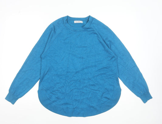 Gallery Women’s Blue Crew Neck Long Sleeve Pullover Jumper Size 12