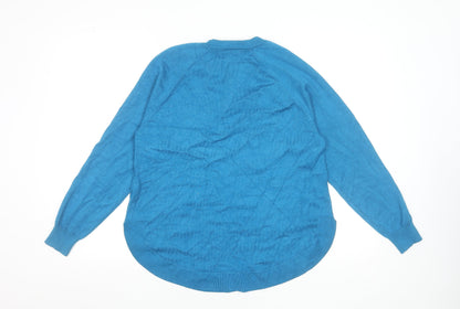 Gallery Women’s Blue Crew Neck Long Sleeve Pullover Jumper Size 12