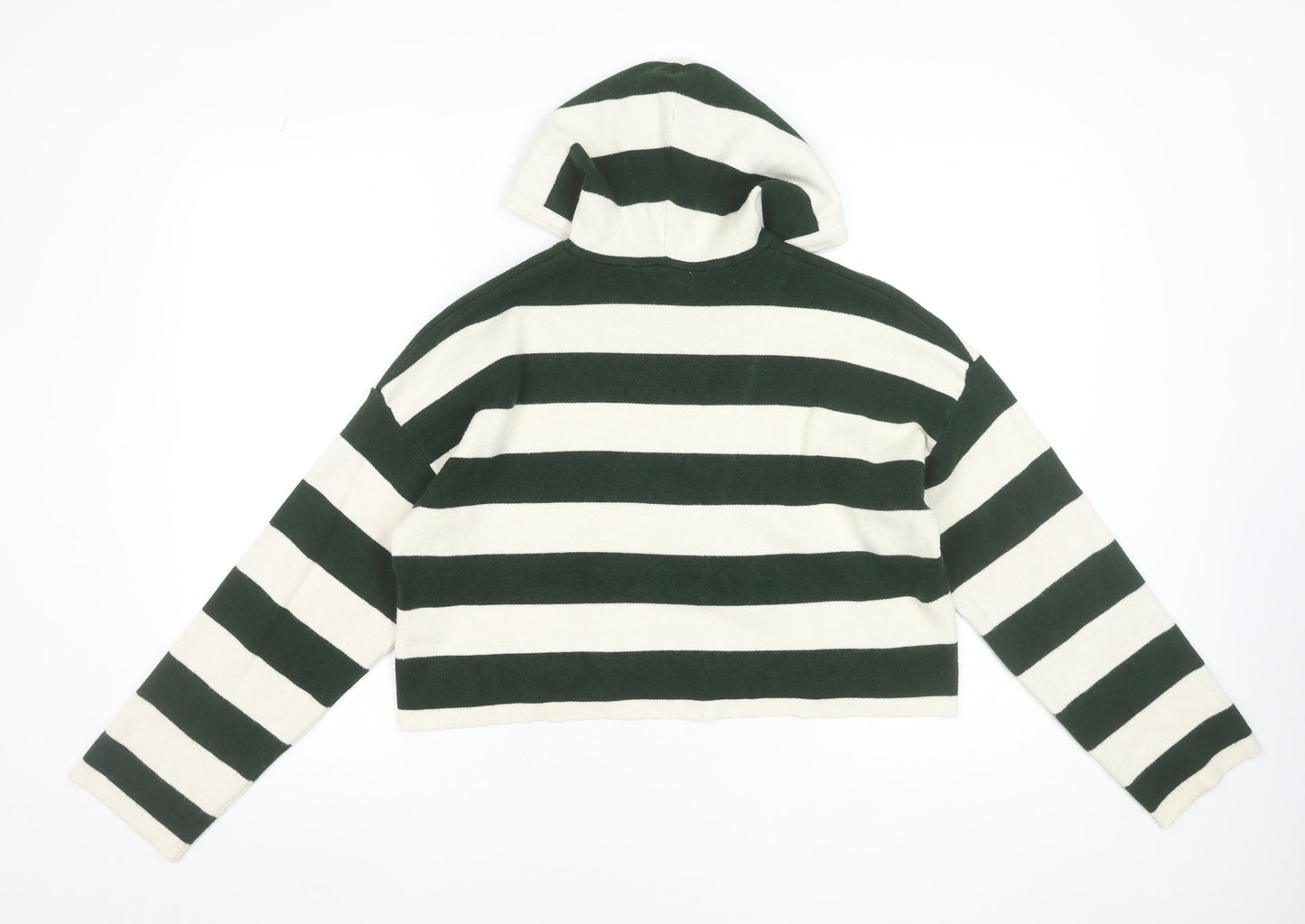 Primark Cares Women’s Green & White Striped Pullover Hoodie Size M