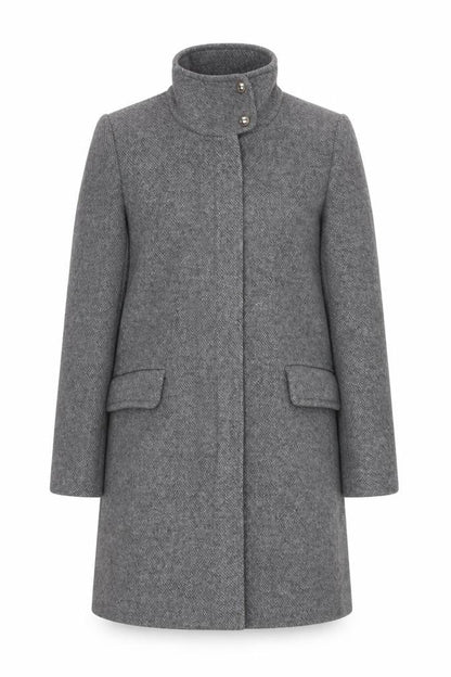 Womens UK Size 10 MNG Grey Overcoat