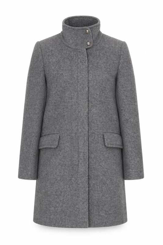 Womens UK Size 10 MNG Grey Overcoat