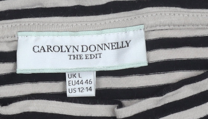 Womens UK Size L Carolyn Donnelly Black Basic T-Shirt
