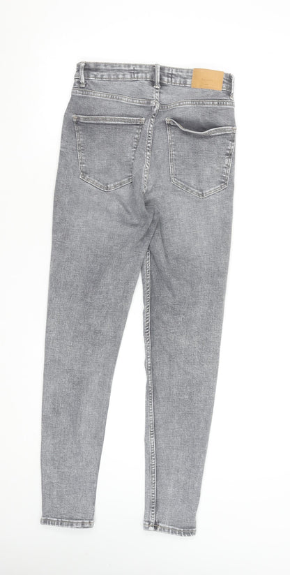 Bershka Women Grey Slim Fit High Rise Skinny Jeans Size 8