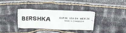 Bershka Women Grey Slim Fit High Rise Skinny Jeans Size 8