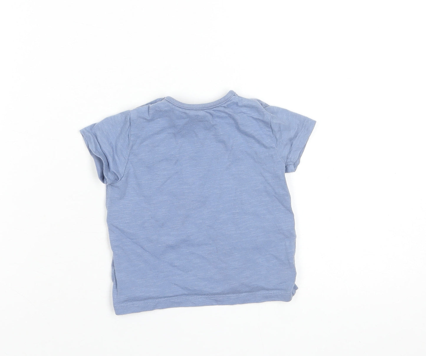 Mothercare Baby Blue Elephant T-Shirt 6-9 Months 100% Cotton Short Sleeve