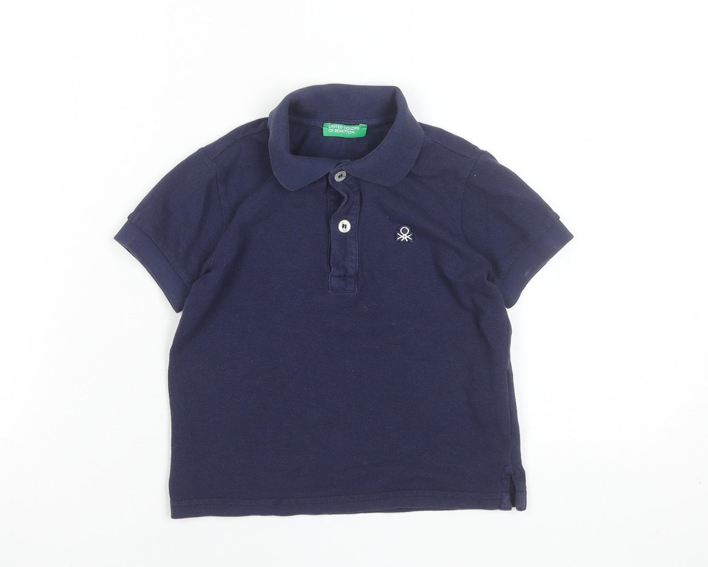 United Colors of Benetton Blue Polo Shirt 18-24 Months Unisex Cotton Top