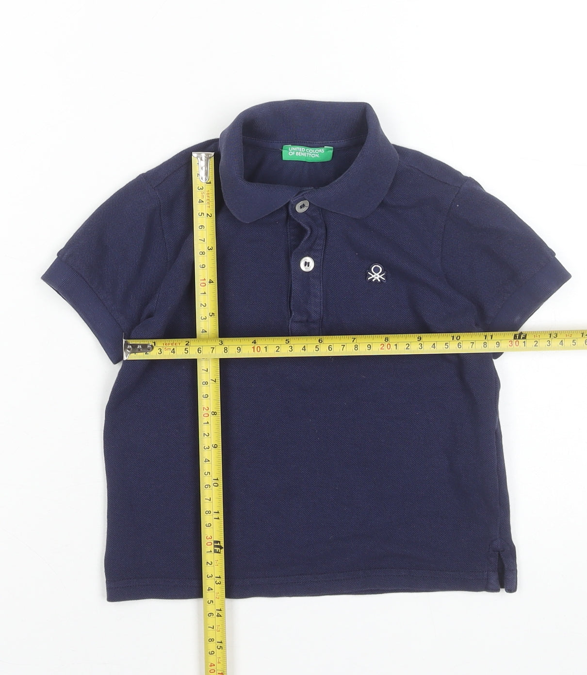 United Colors of Benetton Blue Polo Shirt 18-24 Months Unisex Cotton Top