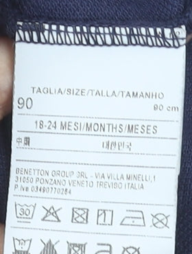 United Colors of Benetton Blue Polo Shirt 18-24 Months Unisex Cotton Top