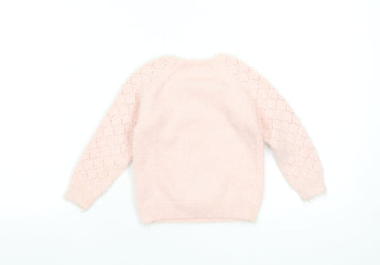 Girls UK Size 3 Years Minoti Pink Pullover Jumper