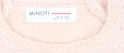 Girls UK Size 3 Years Minoti Pink Pullover Jumper