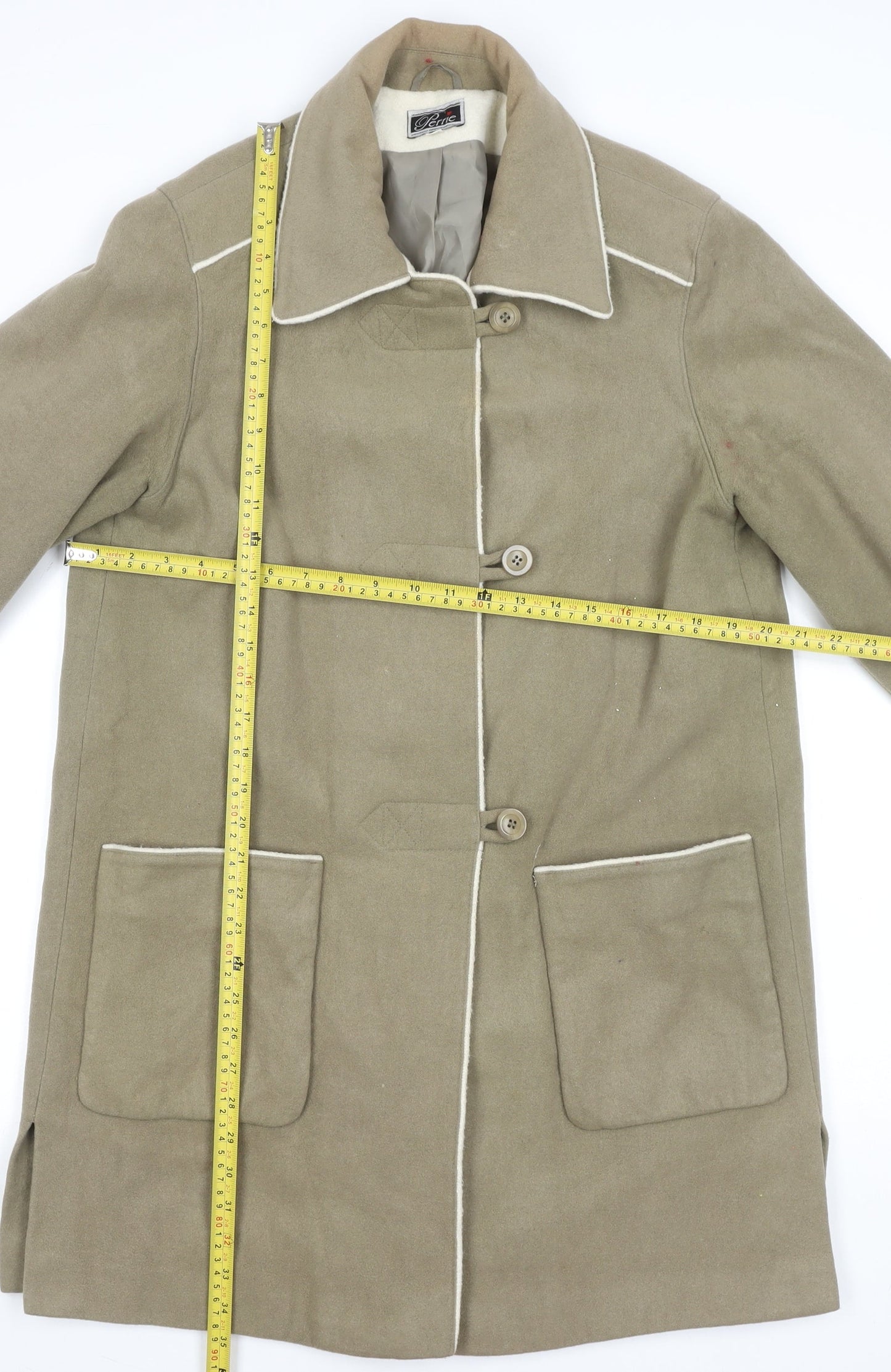 Womens UK Size 12 Perrie Beige Overcoat