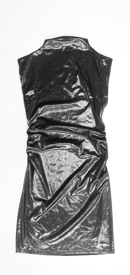 Primark Women’s Black Glitter Bodycon Sleeveless Short Dress Size S