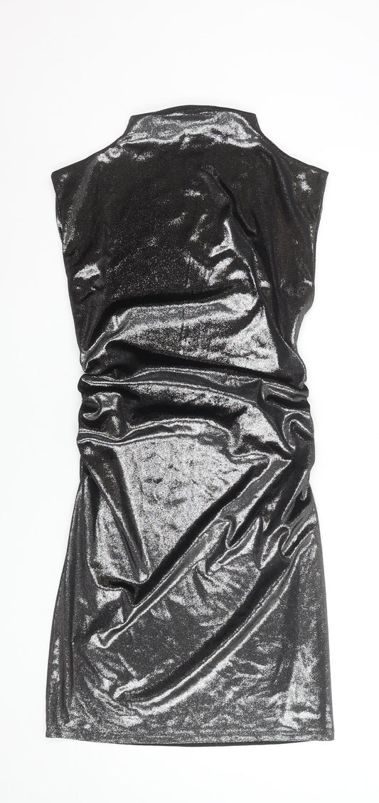 Primark Women’s Black Glitter Bodycon Sleeveless Short Dress Size S