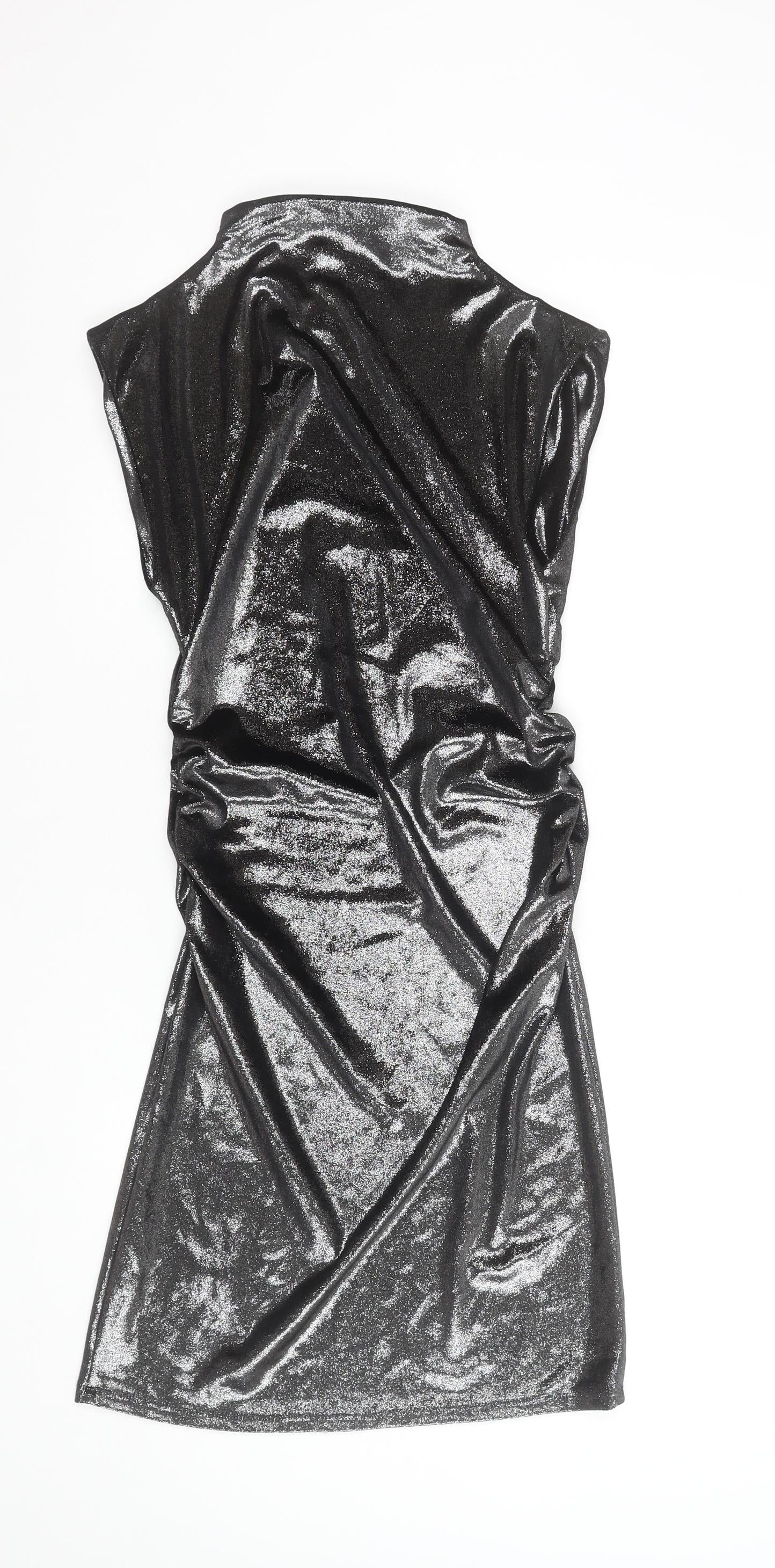 Primark Women’s Black Glitter Bodycon Sleeveless Short Dress Size S