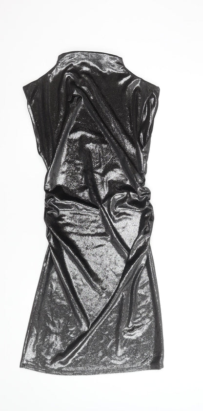 Primark Women’s Black Glitter Bodycon Sleeveless Short Dress Size S