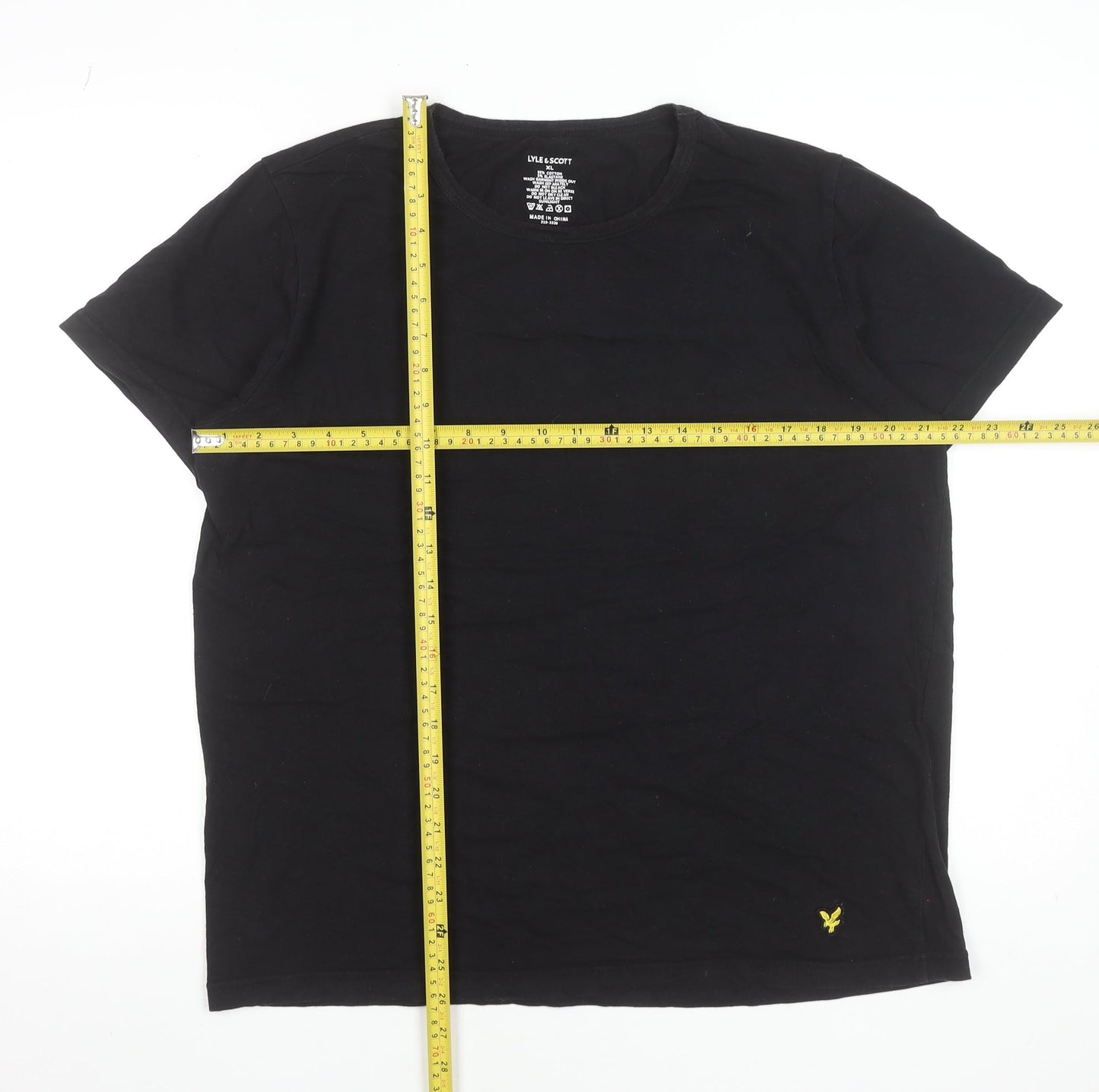 Lyle & Scott Men's Black XL Crew Neck Stretch Cotton T-Shirt