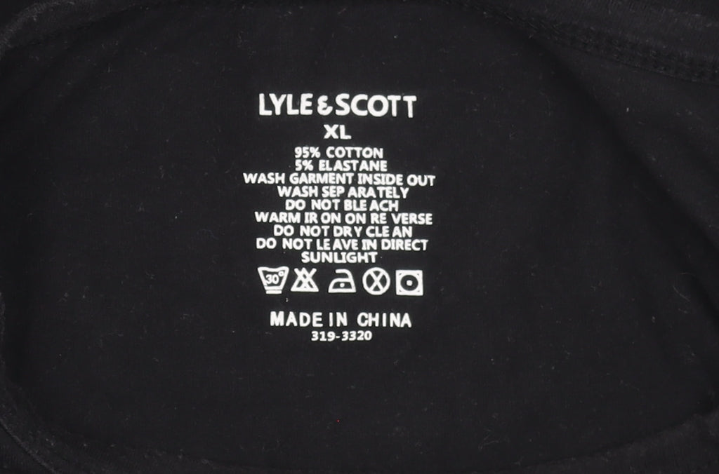 Lyle & Scott Men's Black XL Crew Neck Stretch Cotton T-Shirt