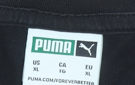 Puma Men's Black Athletics Graphic T-Shirt XL Cotton Crew Neck