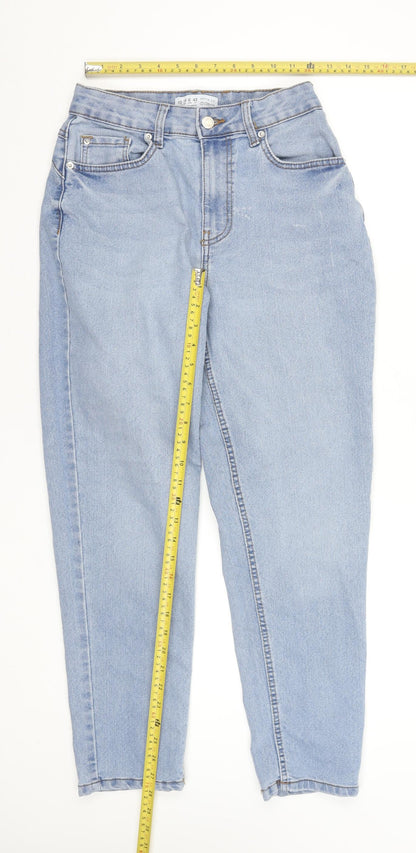 Primark Women Blue Mom Jeans Size 10 High Waist Stretch Denim