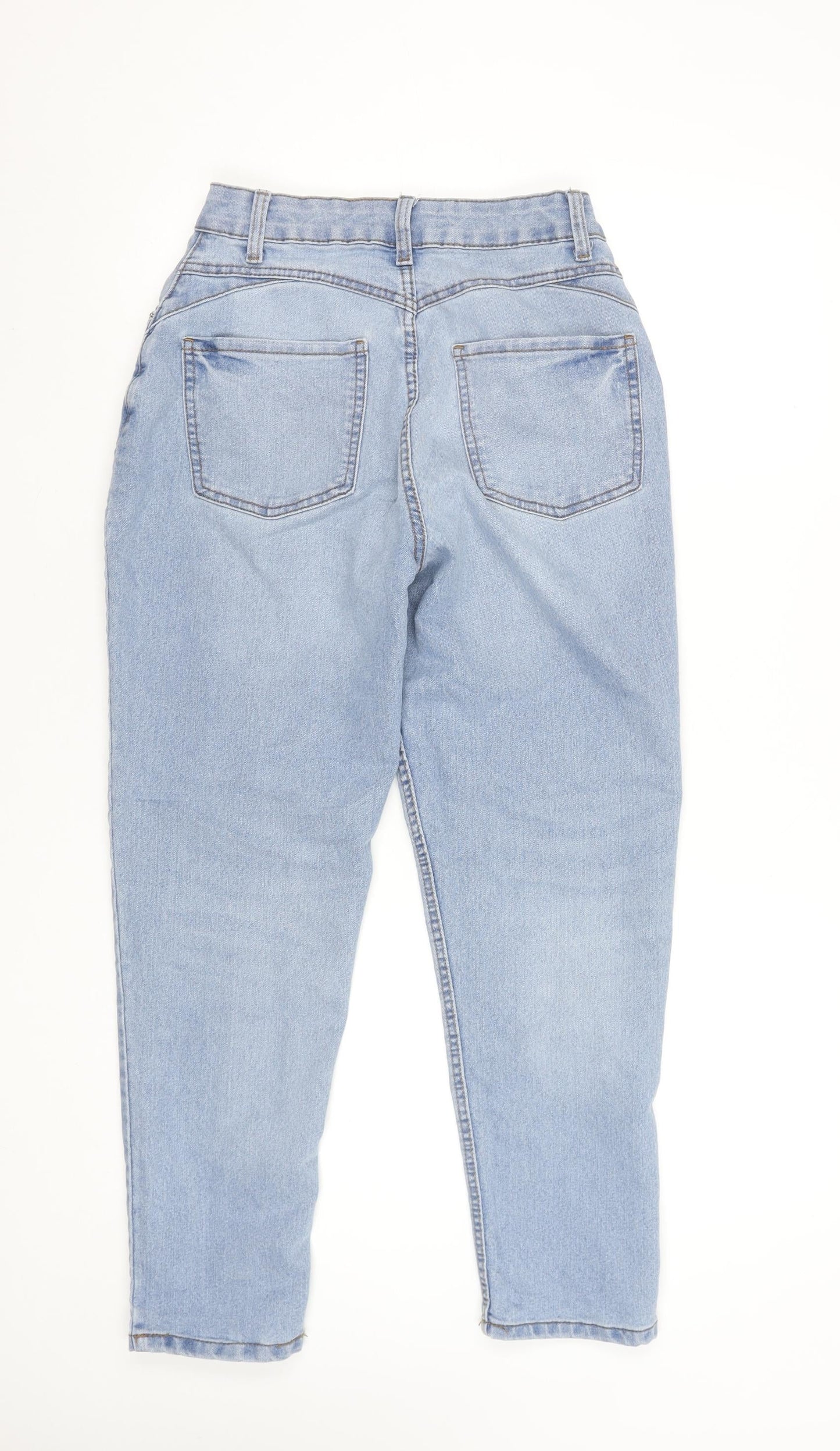 Primark Women Blue Mom Jeans Size 10 High Waist Stretch Denim