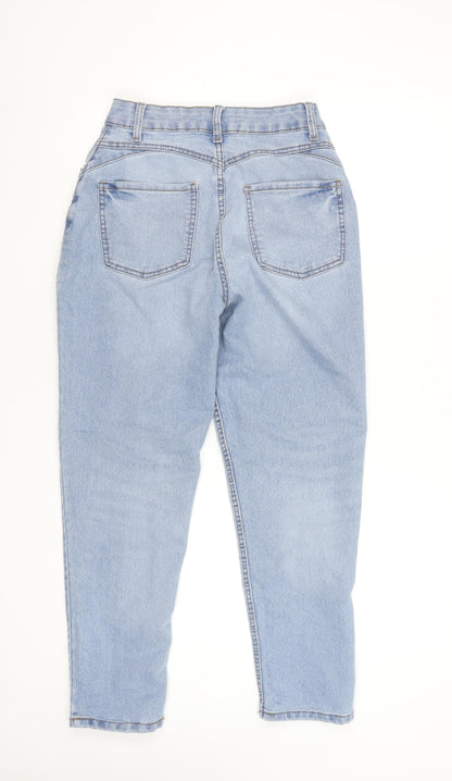 Primark Women Blue Mom Jeans Size 10 High Waist Stretch Denim