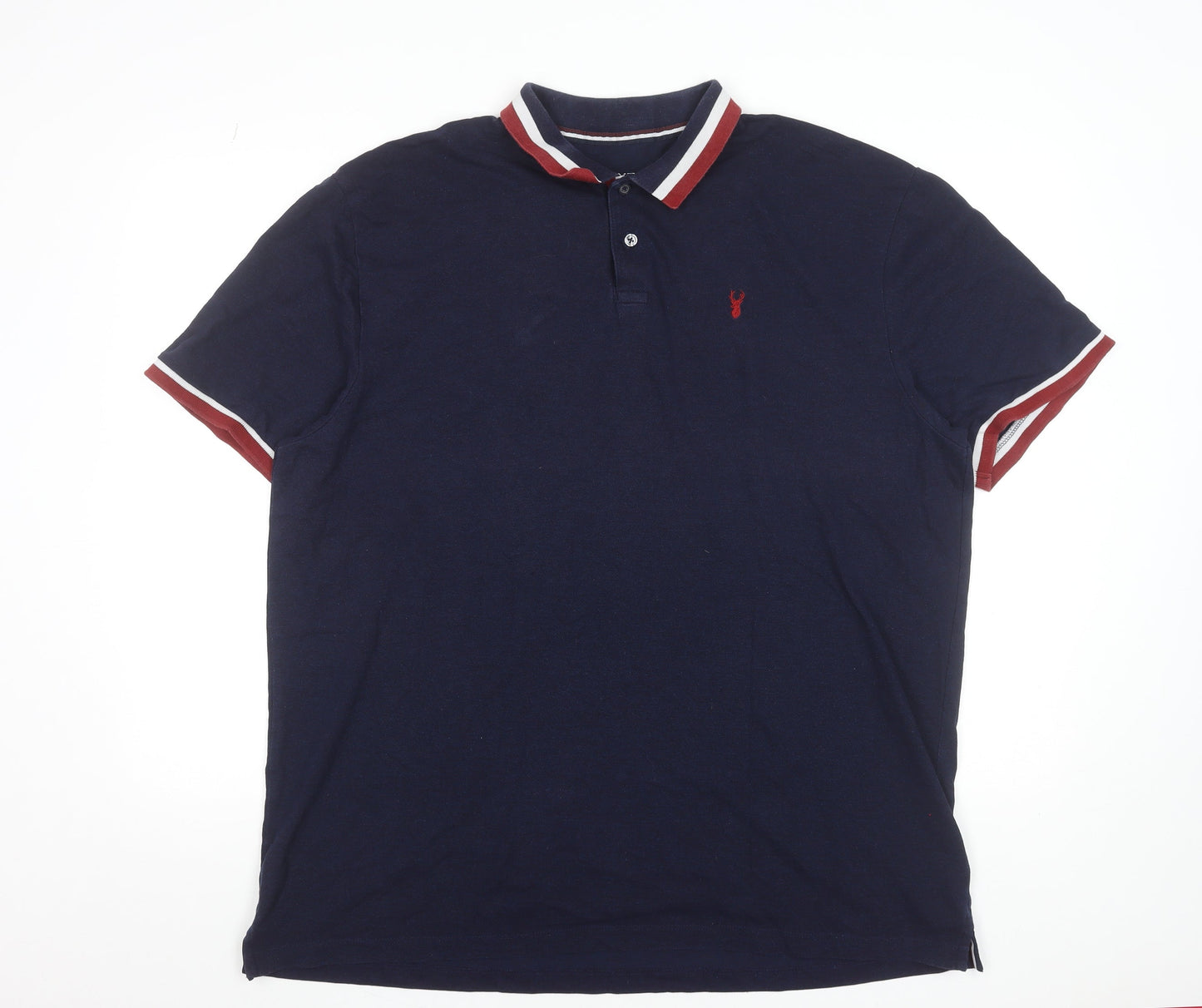 NEXT Men's Navy Blue XL Polo Shirt Cotton Blend Short Sleeve