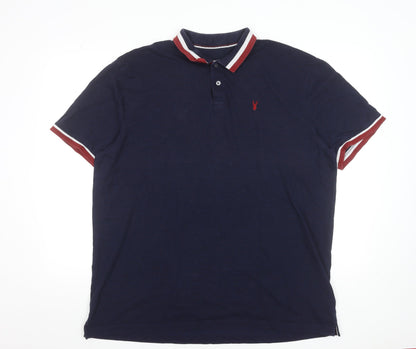 NEXT Men's Navy Blue XL Polo Shirt Cotton Blend Short Sleeve