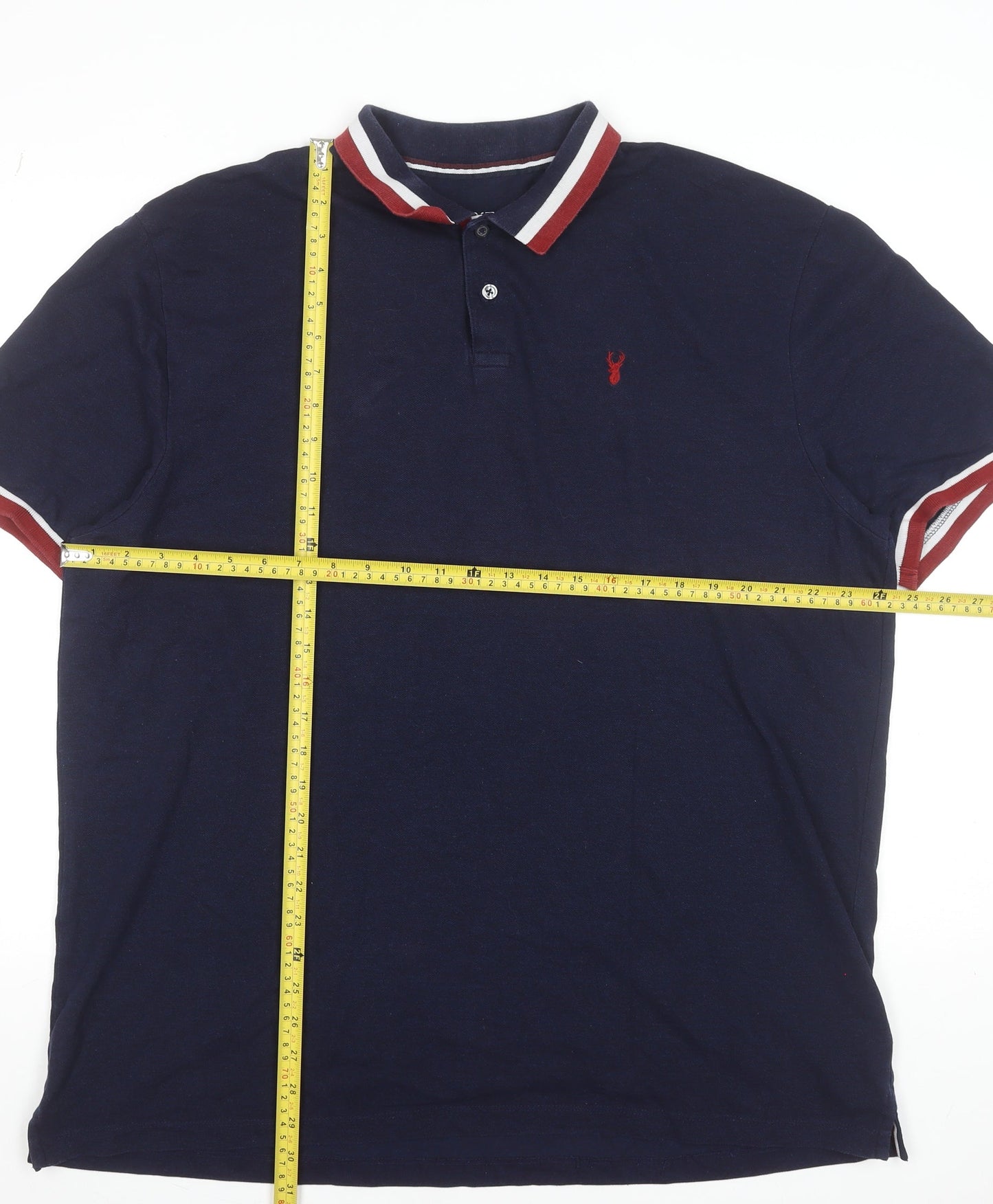 NEXT Men's Navy Blue XL Polo Shirt Cotton Blend Short Sleeve