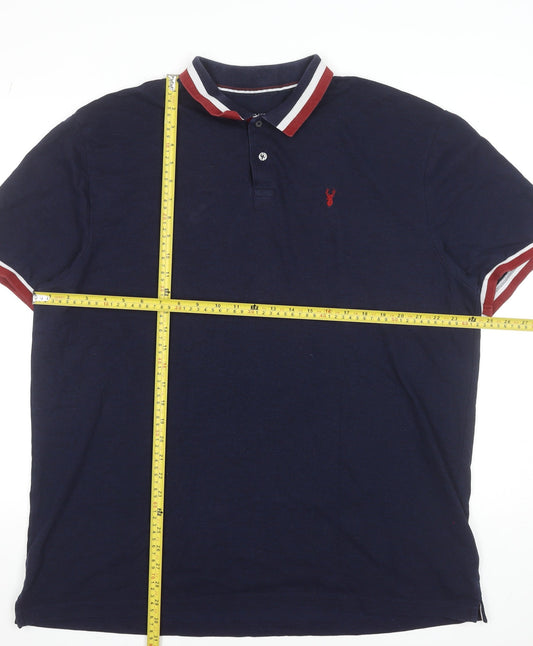 NEXT Men's Navy Blue XL Polo Shirt Cotton Blend Short Sleeve