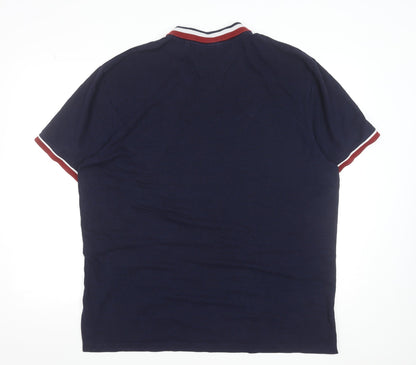 NEXT Men's Navy Blue XL Polo Shirt Cotton Blend Short Sleeve