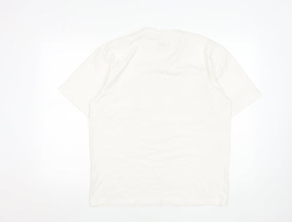 Pull & Bear Men's White NYC 1991 Graphic Cotton T-Shirt Size S