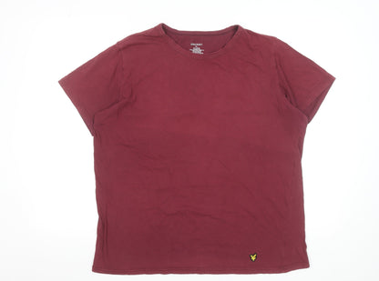 Lyle & Scott Men's Red XL Crew Neck Short Sleeve Cotton T-Shirt