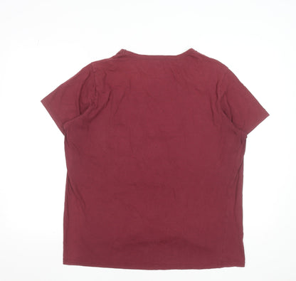 Lyle & Scott Men's Red XL Crew Neck Short Sleeve Cotton T-Shirt