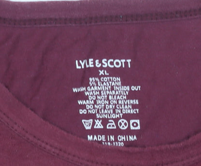 Lyle & Scott Men's Red XL Crew Neck Short Sleeve Cotton T-Shirt