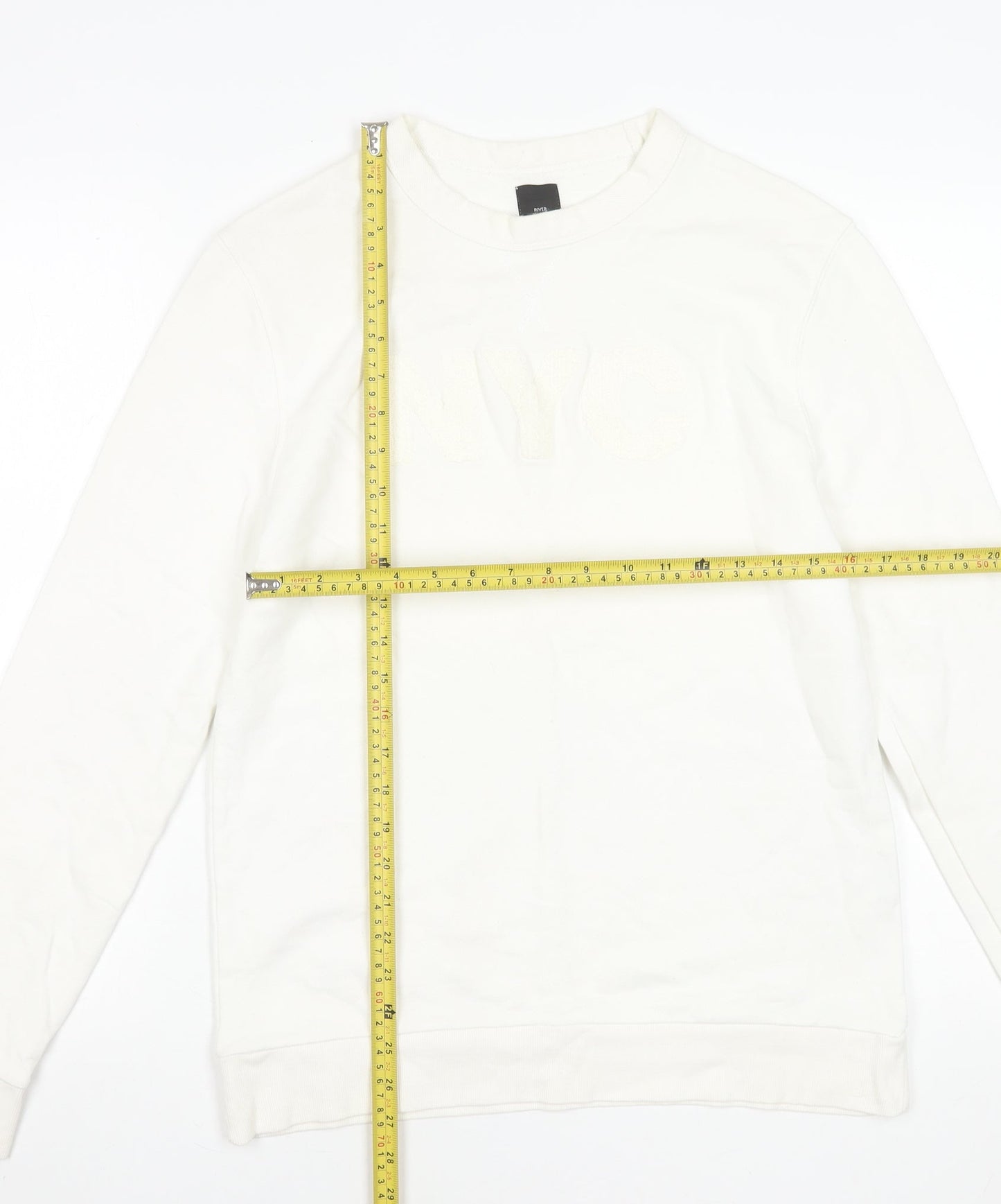 Womens UK Size S River Island Ivory Pullover Sweatshirt